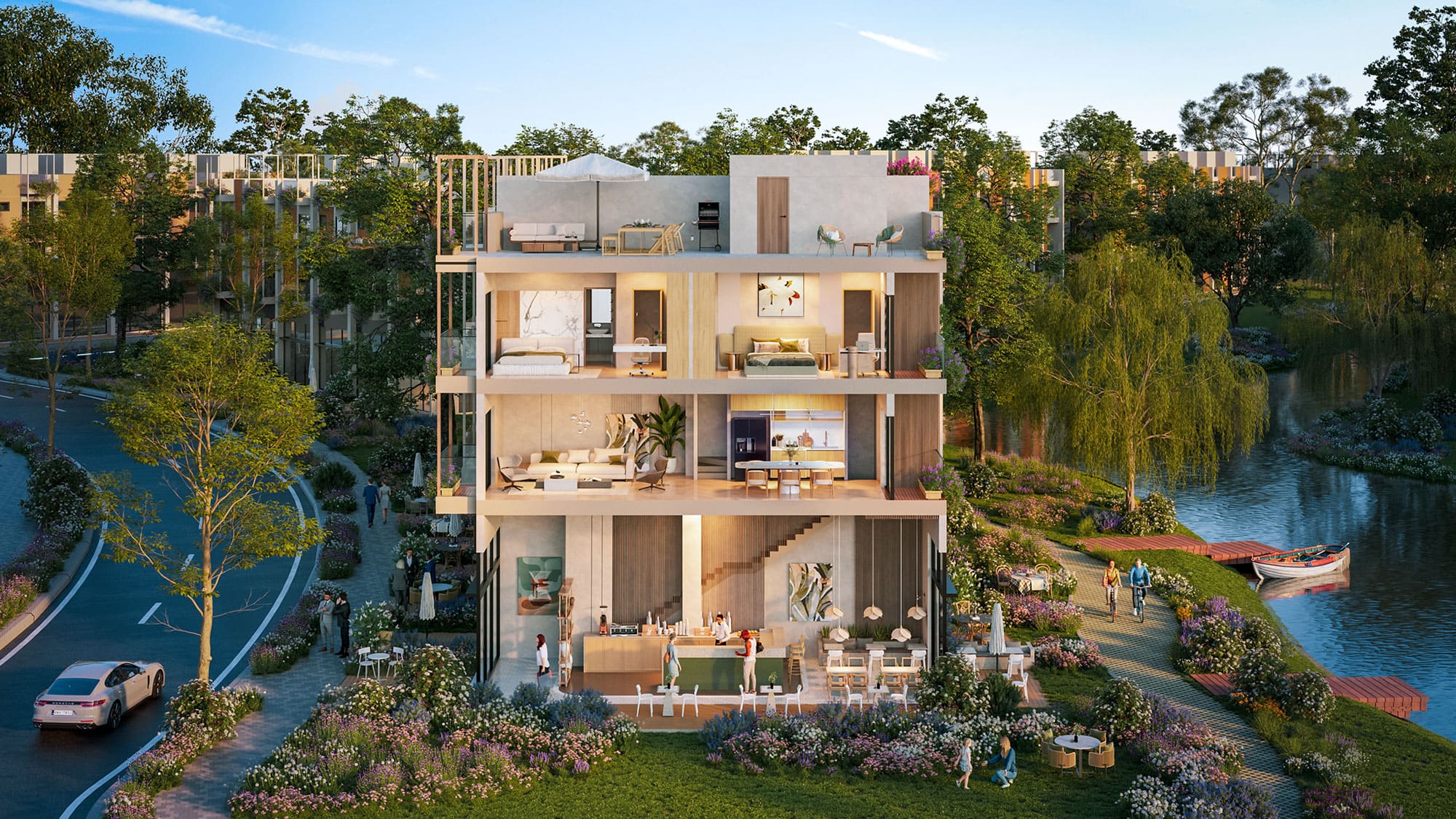 Suất ngoại giao biệt thự khoáng nóng Onsen Villa 2 mặt tiền sông, trực tiếp CĐT Eco Park