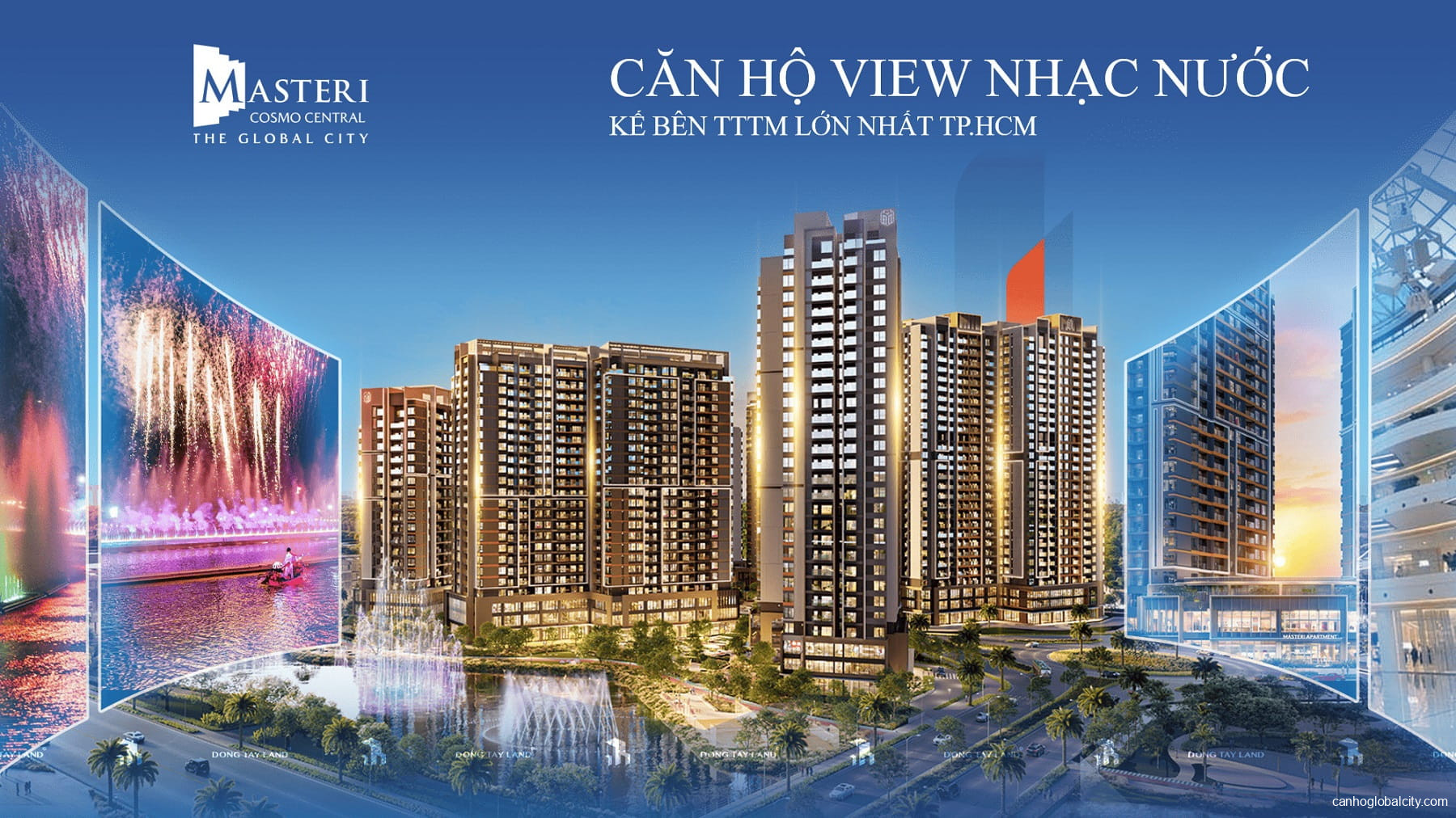 Masteri Cosmo Central – Mở bán đợt 1, căn hộ view kênh đào nhạc nước